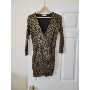 Lovers & Friends Leopard V-neck Midi dress S